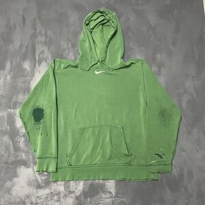 Vintage Nike middle swoosh hoodie mens Large green 2000s y2k